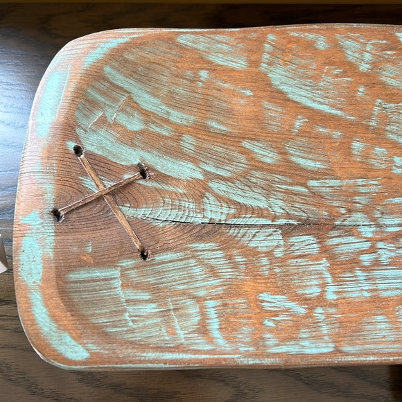 Custom made by hand.  Dough bowl and stand.  Purchased at a tradesman show. - Picture 3 of 8